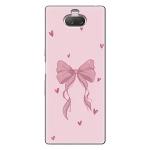 Чехол банты для Sony Xperia 10 (Бант на розовом)