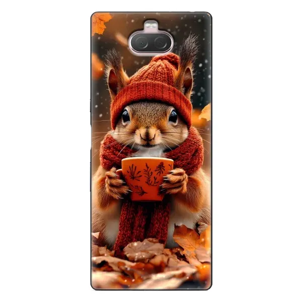 Чехол с рисунком «Белка с кофе» для Sony Xperia 10 Чехол с рисунком «Белка с кофе» для Sony Xperia 10