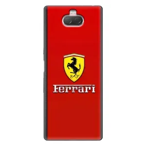 Силиконовый бампер с картинкой машины на Sony Xperia 10 (Ferrari Logo)