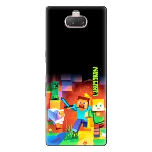 Чехлы для Sony Xperia 10 (Персонажи Майн Крафт) (Герой Майнкрафт)