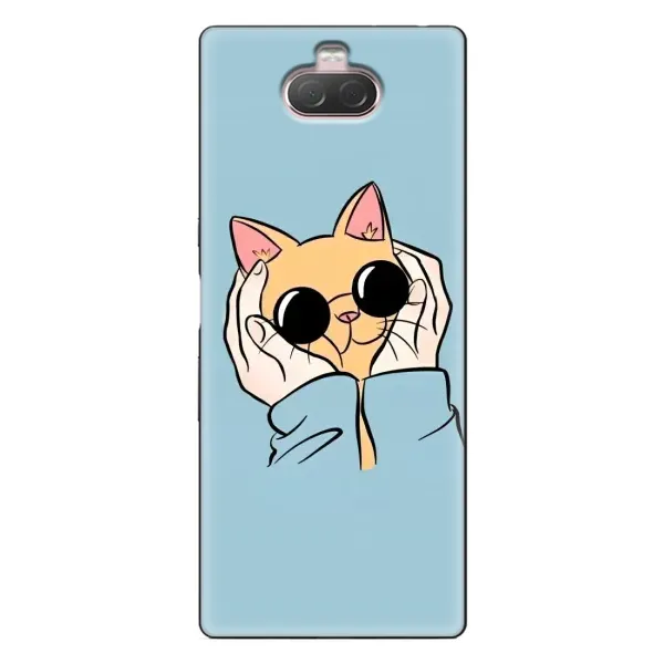 Чехол с рисунком «КОТИК в очках» для Sony Xperia 10