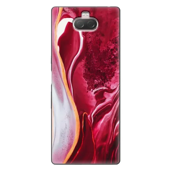 Чехол с рисунком «Красный мрамор» для Sony Xperia 10 Чехол с рисунком «Красный мрамор» для Sony Xperia 10