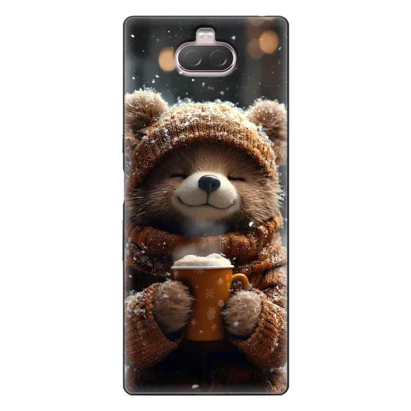 Чехол с рисунком «Медвежонок с кофе» для Sony Xperia 10 Чехол с рисунком «Медвежонок с кофе» для Sony Xperia 10