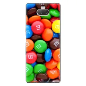 Чехол с изображением вкусной еды для Sony Xperia 10 (Разноцветные M&M'S)