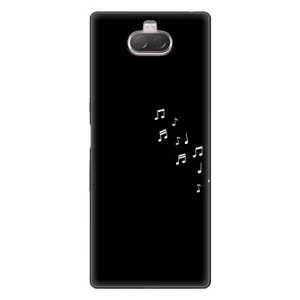 Чохол з картинками на чорному фоні для Sony Xperia 10 (Ноти)