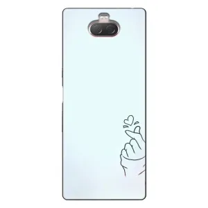 Чохол (Знак сердечка) для Sony Xperia 10 (Сердечко на блакитному)