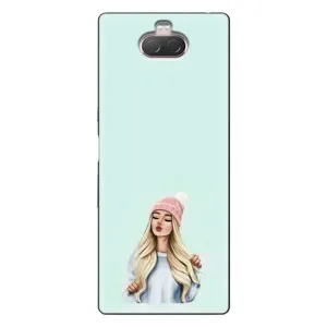 Силіконовый Чохол на Sony Xperia 10 з картинкой Модных девушек (В шапці)