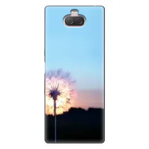Силиконовый Чехол с одуванчиками на Sony Xperia 10 (Закат с одуванчиком)