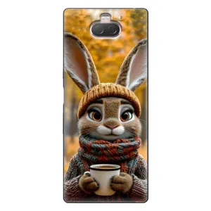 Друкований чохол 'Звірята з кавою' для Sony Xperia 10 (Зайчик з кавою)