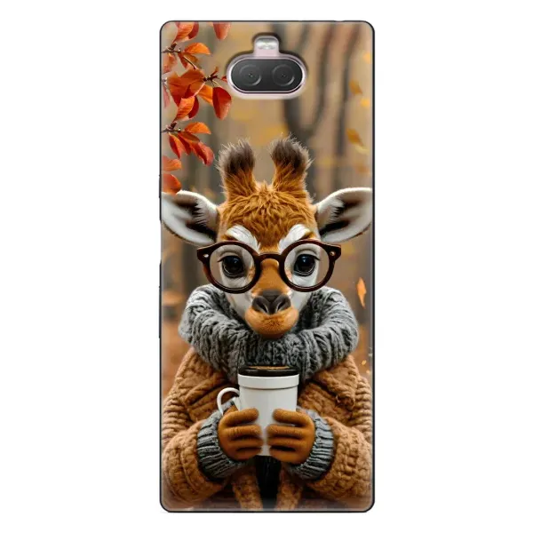 Чехол с рисунком «Жираф с кофе» для Sony Xperia 10 Чехол с рисунком «Жираф с кофе» для Sony Xperia 10