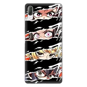 Силиконовые чехлы с глазами Anime для Хпериа Л3 (Глаза на чорном)