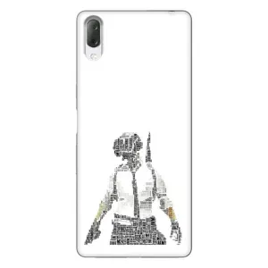 Силиконовый чехол с картинкой "Герой Pubg" на Sony Xperia L3 (Из букв)