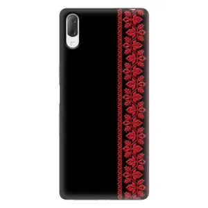 Силиконовый Чехол на Sony Xperia L3 (Красная Вышиванка)