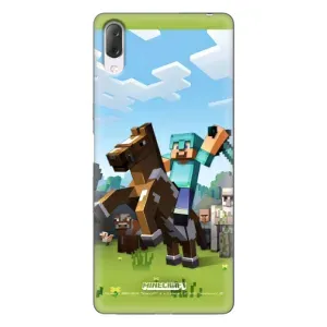Чехлы для Sony Xperia L3 (Персонажи Майн Крафт) (На коне)