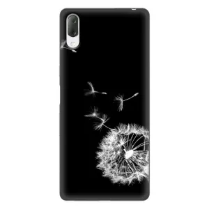 Силиконовый Чехол с одуванчиками на Sony Xperia L3 (Одуванчик на чёрном)