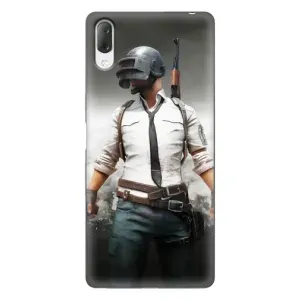 Силиконовый чехол с картинкой "Герой Pubg" на Sony Xperia L3 (Пабг)