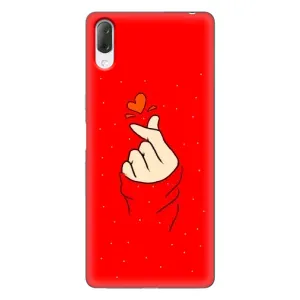 Чехлы (Знак сердечка) на Sony Xperia L3 (Сердце на красном)
