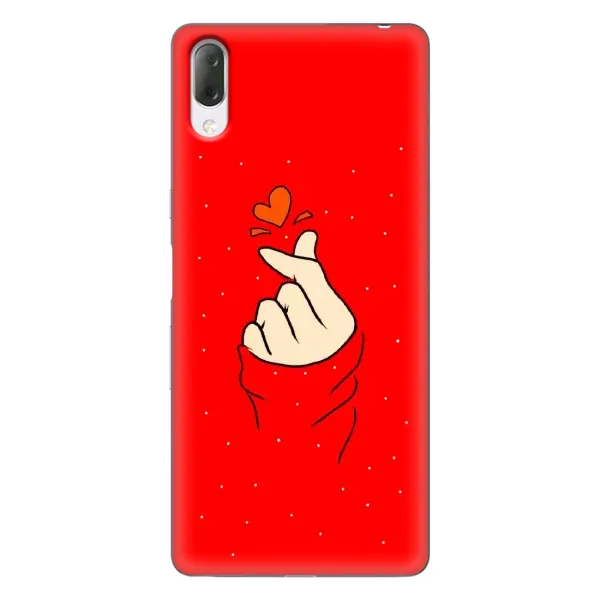 Чехол с рисунком «Сердце на красном» для Sony Xperia L3 Чехол с рисунком «Сердце на красном» для Sony Xperia L3