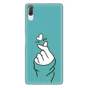 Чехлы (Знак сердечка) на Sony Xperia L3 (Сердечко на бирюзовом)