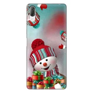 Чехлы на Новый Год Sony Xperia L3 (Снеговик в шапке)