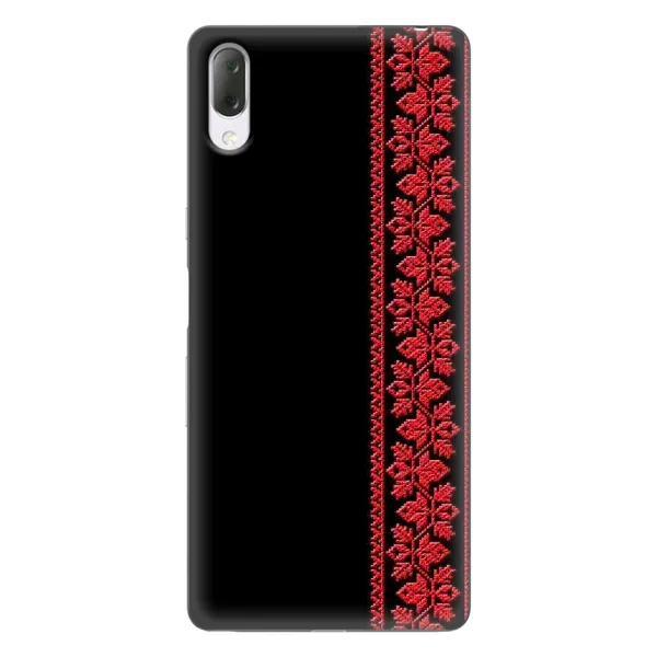 Чехол с рисунком «Вышиванка на черном» для Sony Xperia L3 Чехол с рисунком «Вышиванка на черном» для Sony Xperia L3