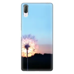 Силиконовый Чехол с одуванчиками на Sony Xperia L3 (Закат с одуванчиком)