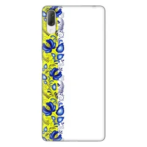 Силиконовый Чехол на Sony Xperia L3 с картинкой Вышиванки (Желто-синяя вышиванка)