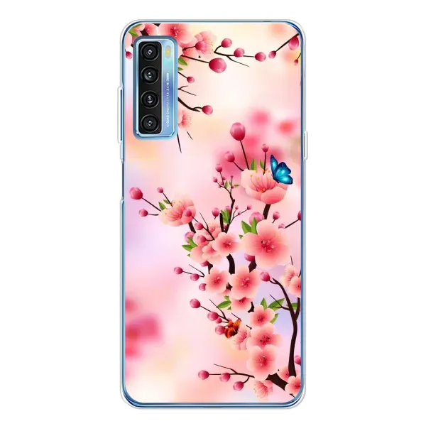 Чехол с рисунком «Бабочки на сакуре» для TCL 20L Plus Чехол с рисунком «Бабочки на сакуре» для TCL 20L Plus