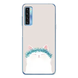 Чехол на тематику: Коты для TCL 20L Plus (Белый котик)