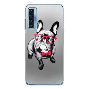 Чехол (ТПУ) Милые собачки для TCL 20L Plus (Бульдог в очках)