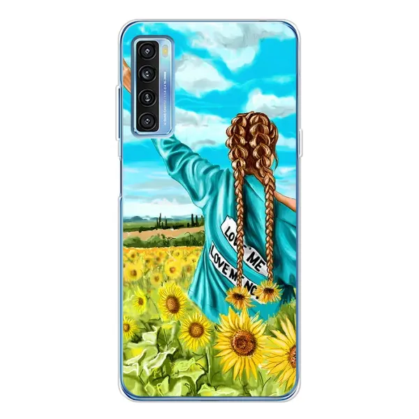 Чехол с рисунком «Девушка на поле» для TCL 20L Plus