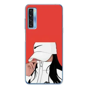 Силиконовый Чехол на TCL 20L Plus с картинкой Стильных Девушек (Девушка Nike)