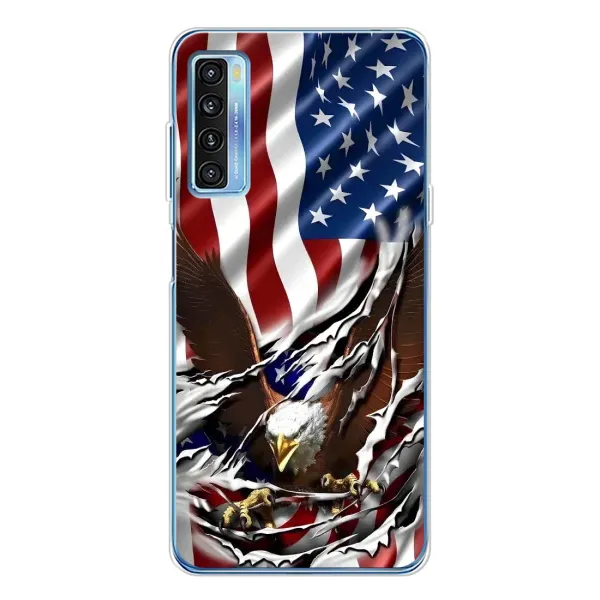Чехол с рисунком «Флаг USA» для TCL 20L Plus