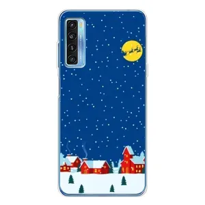 Силиконовый бампер на рождество для TCL 20L Plus (Город в снегу)