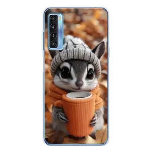 Печатный чехол «Зверята с кофе» для TCL 20L Plus