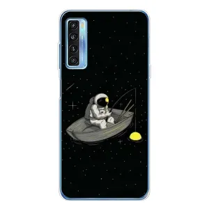 Силиконовый Чехол с принтом "Космонавты" на TCL 20L Plus (Космонавт на рыбалке)