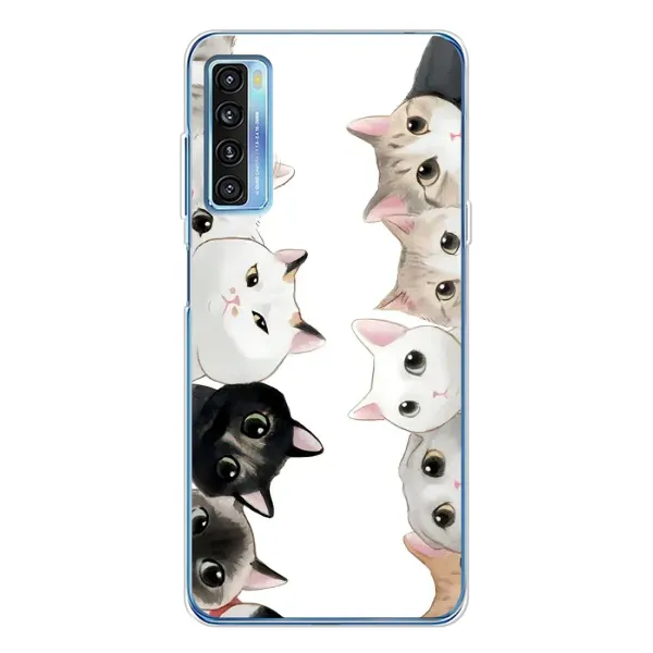 Чехол с рисунком «Коты» для TCL 20L Plus