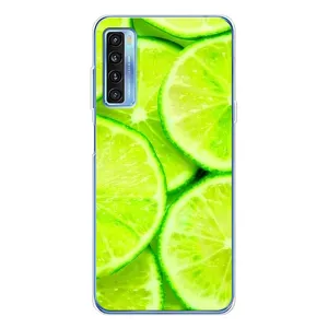 Чехол с изображением  вкусной еды для TCL 20L Plus (Лайм)