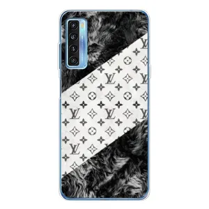 Чохол Стиль Louis Vuitton на TCL 20L Plus (LV на білому)