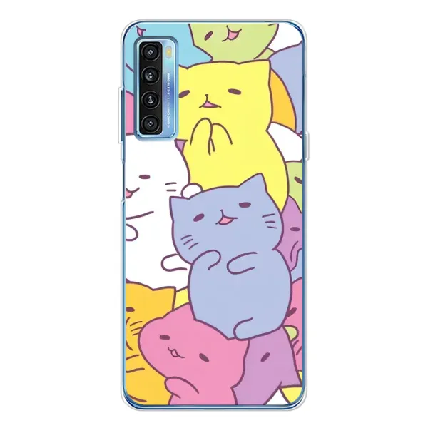 Чехол с рисунком «Милые котики» для TCL 20L Plus