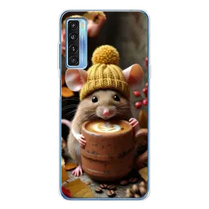 Печатный чехол «Зверята с кофе» для TCL 20L Plus (Мышка с кофе)
