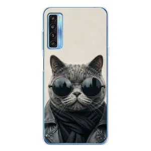 Чехол на тематику: Коты для TCL 20L Plus (Модный кот)