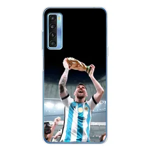 Чехлы Лео Месси Аргентина для TCL 20L Plus (Счастливый Месси)