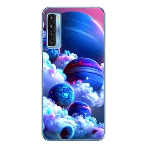 Чехлы КОСМОС для TCL 20L Plus (Синие планеты)