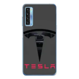 Силіконовий бампер з картинкою машини на TCL 20L Plus (Logo TESLA)