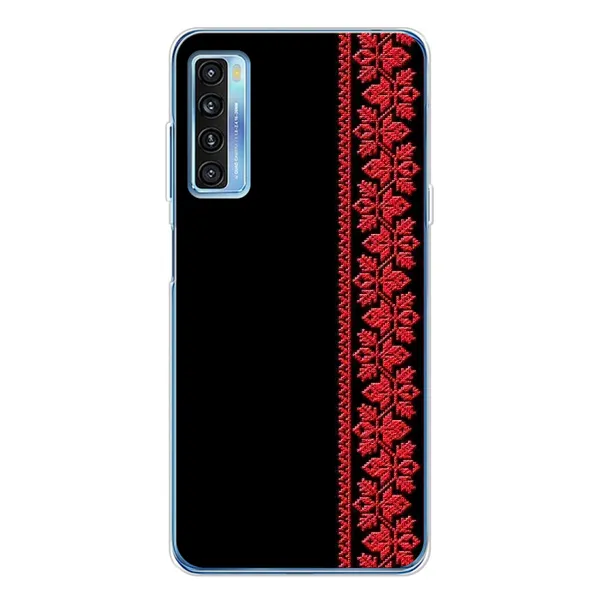 Чехол с рисунком «Вышиванка на черном» для TCL 20L Plus