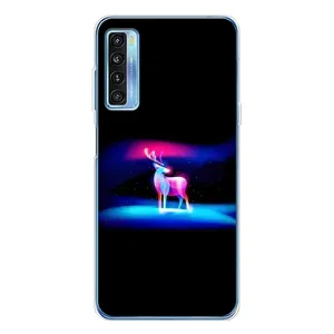 Силиконовый бампер с картинкой животных для TCL 20L Plus (Яркий олень)