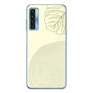 Чохол квітковий дизайн для TCL 20L Plus (Зелений фон)