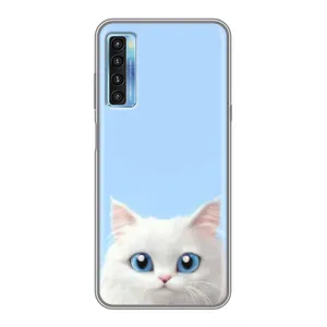 Чехол на тематику: Коты для TCL 20L (Белый кот)
