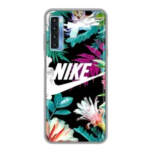 Силиконовый Чехол на TCL 20L с картинкой Nike (Цветочный Nike)